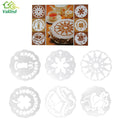 6pcs Cake Decor Cupcake Stencils Template Mold Dies for Birthday Xmas Party Kitchen Accessories Caking Tool