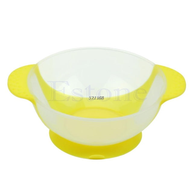 Baby Learning Dishes With Suction Cup Assist Food Bowl Temperature Sensing Spoon Baby Tableware A10216