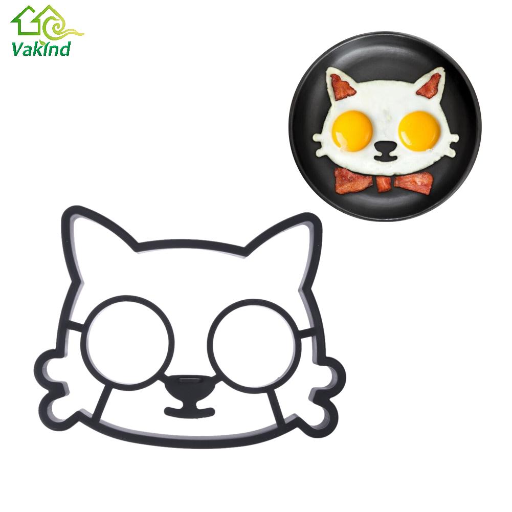 Kitchen Silicone Lovely Style Cats  Smiling Face Shape Egg Mold Breakfast Fried Eggs Mould Cute Interesting Mould