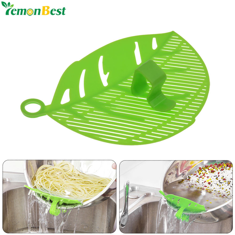 1PC Leaf Shape Durable Clean Rice Wash Sieve Beans Peas Cleaning Gadget Kitchen Clips Tools Practical Plastic Kitchen Sieve Tool